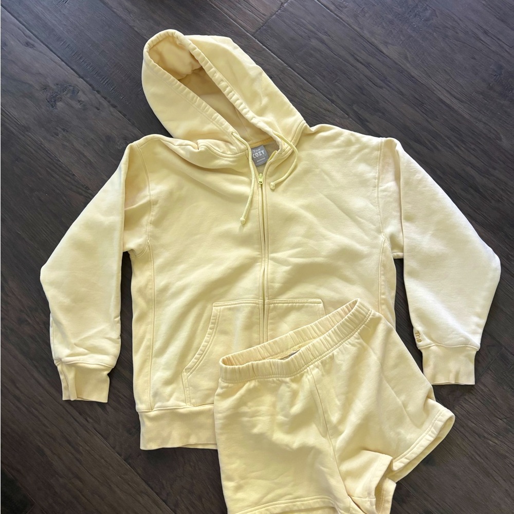 Ran Butter Yellow Zip Up and Shorts